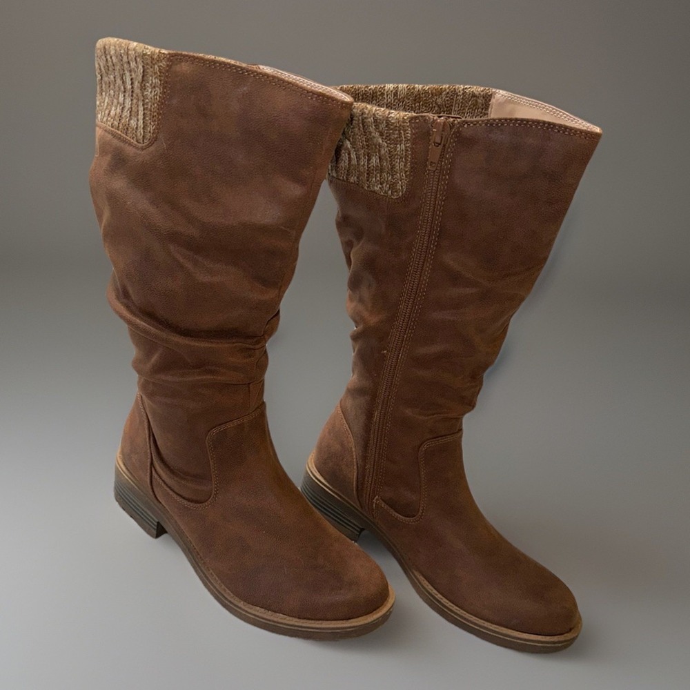NEW Life Stride Kaden Wide‎ Calf Mid Shaft Boots Brown Women's Size 8M